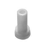 Plastic medical tubing connector adapter on white background, used for IV or respiratory supplies