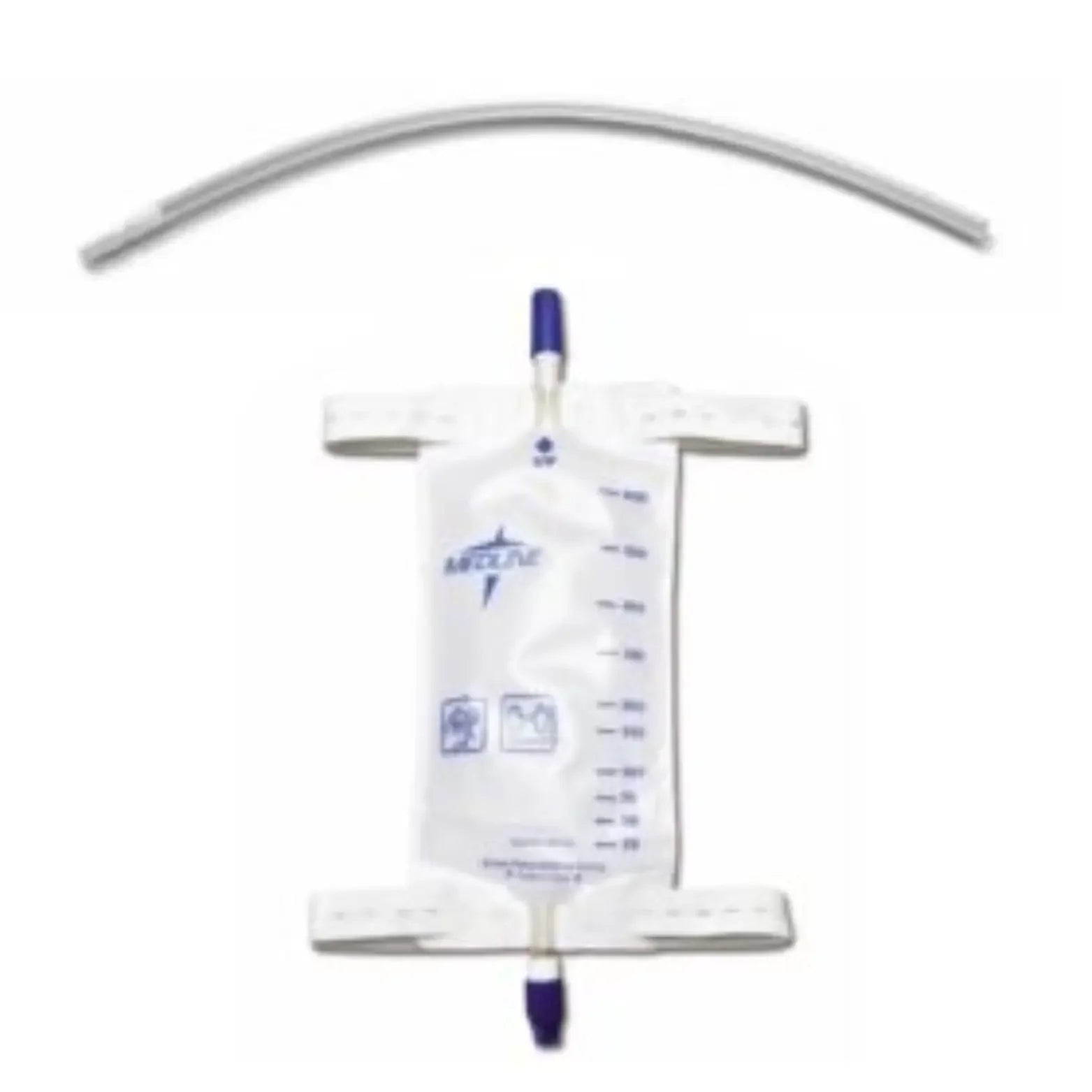 Medical urinary drainage leg bag with graduated volume markings and attached drainage tube