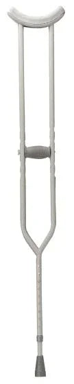 Adjustable aluminum crutch with padded armrest and hand grip for mobility support