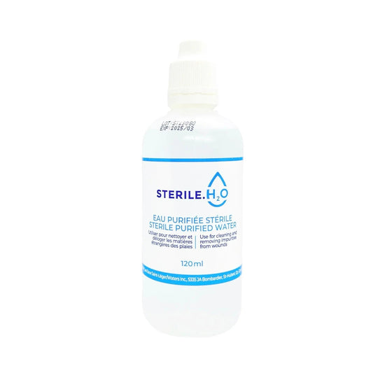 Sterile purified water 120ml bottle for wound cleaning and medical care