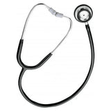 Black medical stethoscope for healthcare and home care diagnostic use