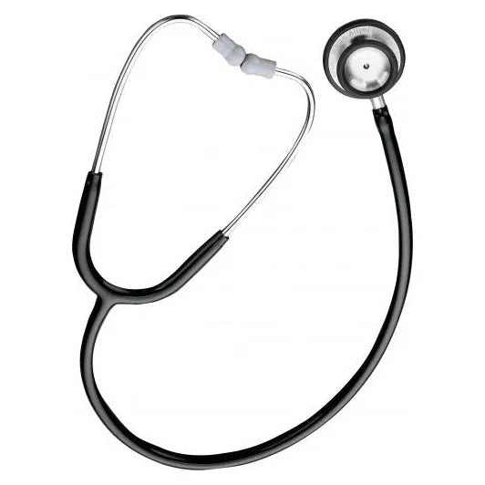 Black medical stethoscope for healthcare and home care diagnostic use