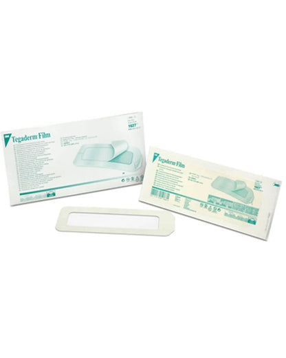 3M Tegaderm film transparent adhesive wound dressing, packaging and single sheet