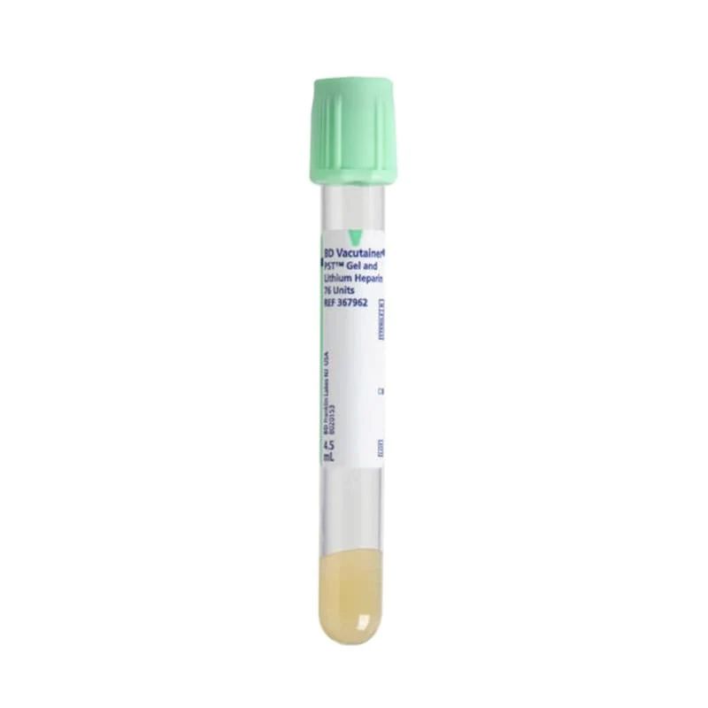 BD Vacutainer with lithium heparin gel, 4.5mL blood collection tube for medical lab use