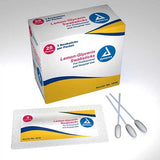 Dynarex lemon-glycerin swabsticks box, single packet, and three oral care swabs for medical use