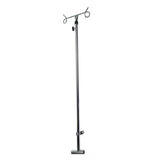 Adjustable stainless steel IV pole with two hooks for medical and home care use