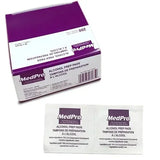 MedPro alcohol prep pads box and individual alcohol swabs, medical supplies for sterilization