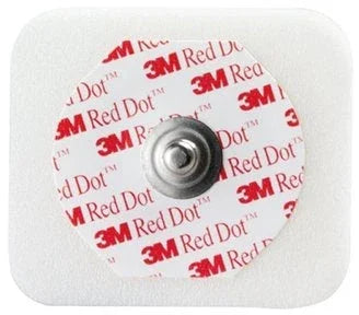 3M Red Dot foam electrode patch for ECG monitoring, square with snap connector