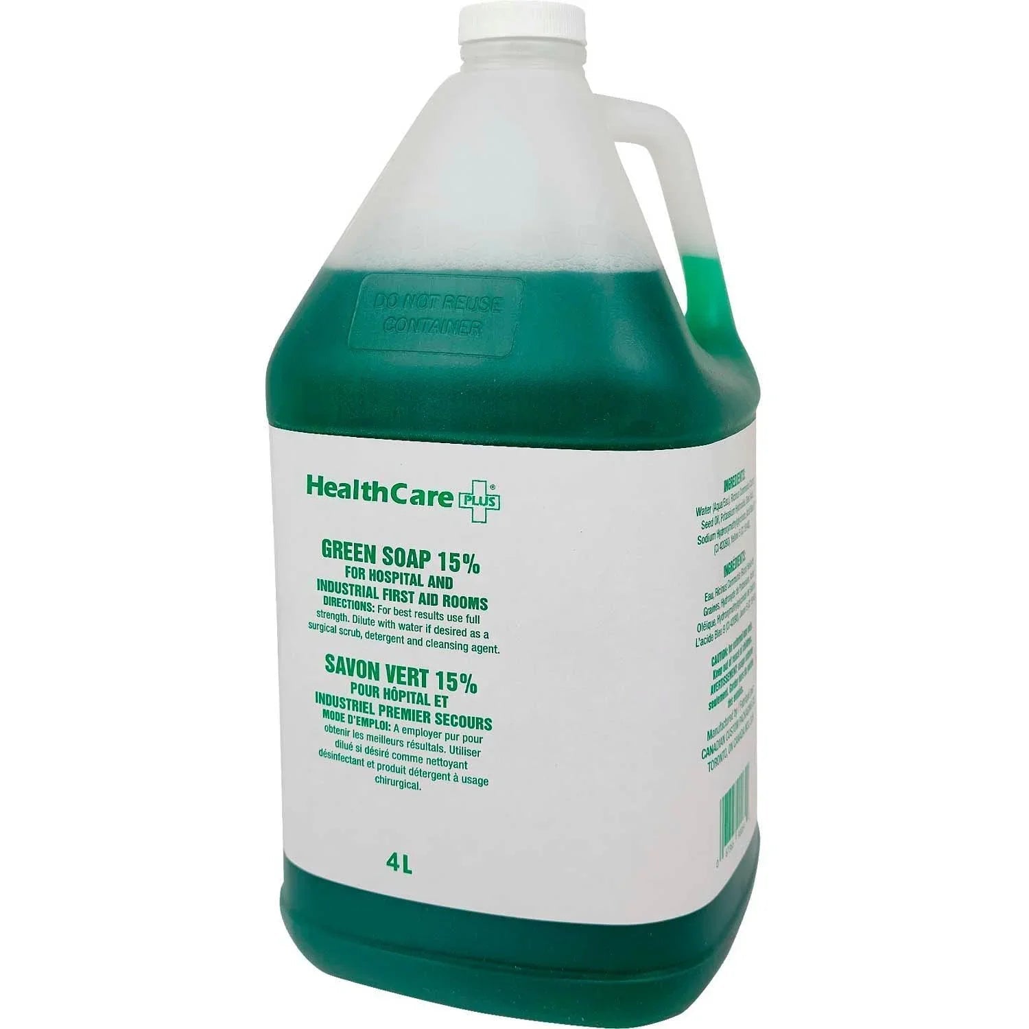 4L jug of HealthCare Plus green soap 15% for hospitals and first aid rooms