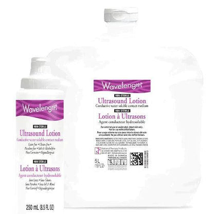 Wavelength ultrasound lotion bottles, non-sterile medical conductive gel, 250ml and 5L sizes
