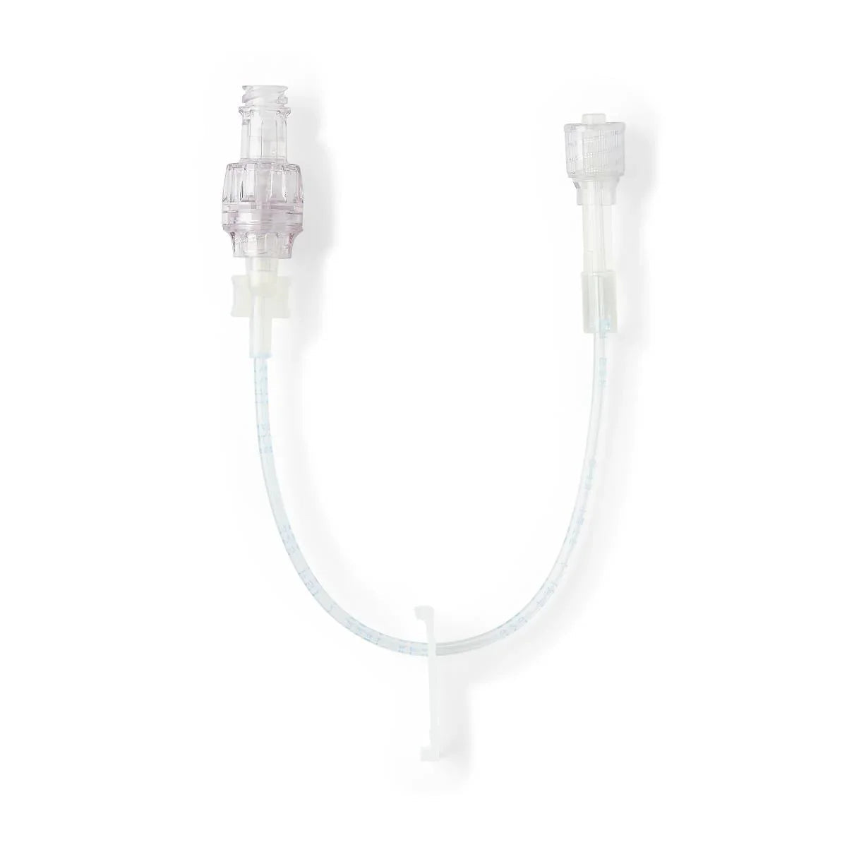 IV extension set with luer lock connectors for medical fluid administration