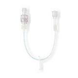 IV extension set clear tubing with luer lock connectors for medical infusion