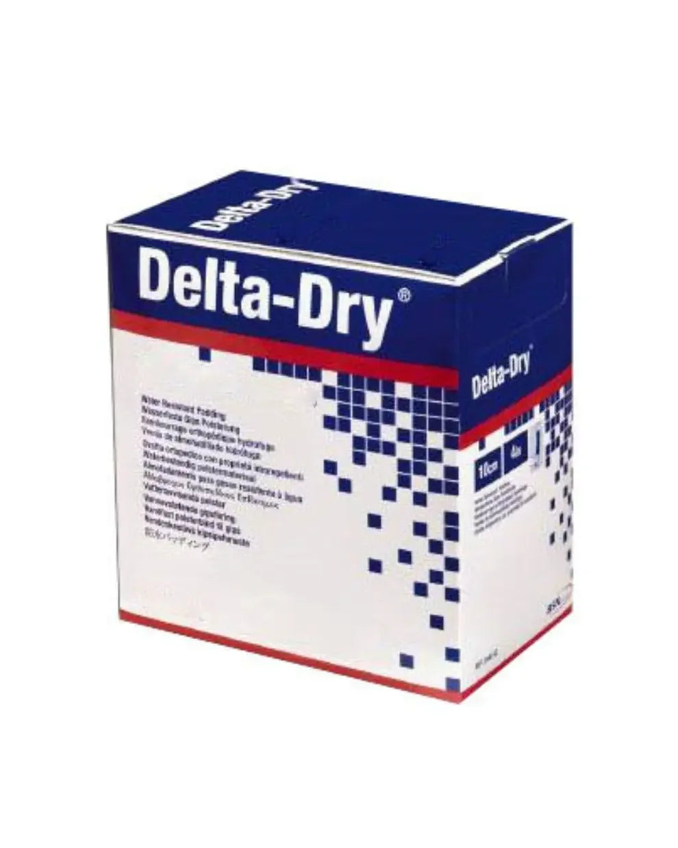 Delta-Dry orthopedic padding box for medical casts on white background