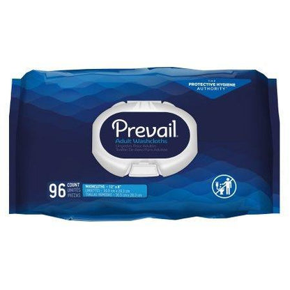 Prevail adult washcloths package, 96 count, personal hygiene wipes for home care