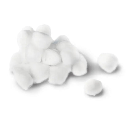 White cotton balls for medical or home care supplies on a white background