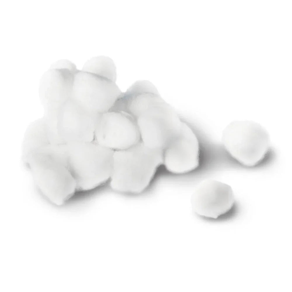White cotton balls for medical and home care use on a white background