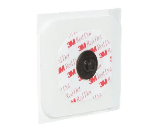 Disposable ECG monitoring electrode with snap connector and adhesive backing