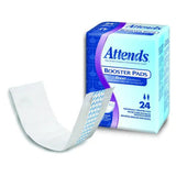 Attends booster pads for adult incontinence, 24-pack, shown with one pad out of box