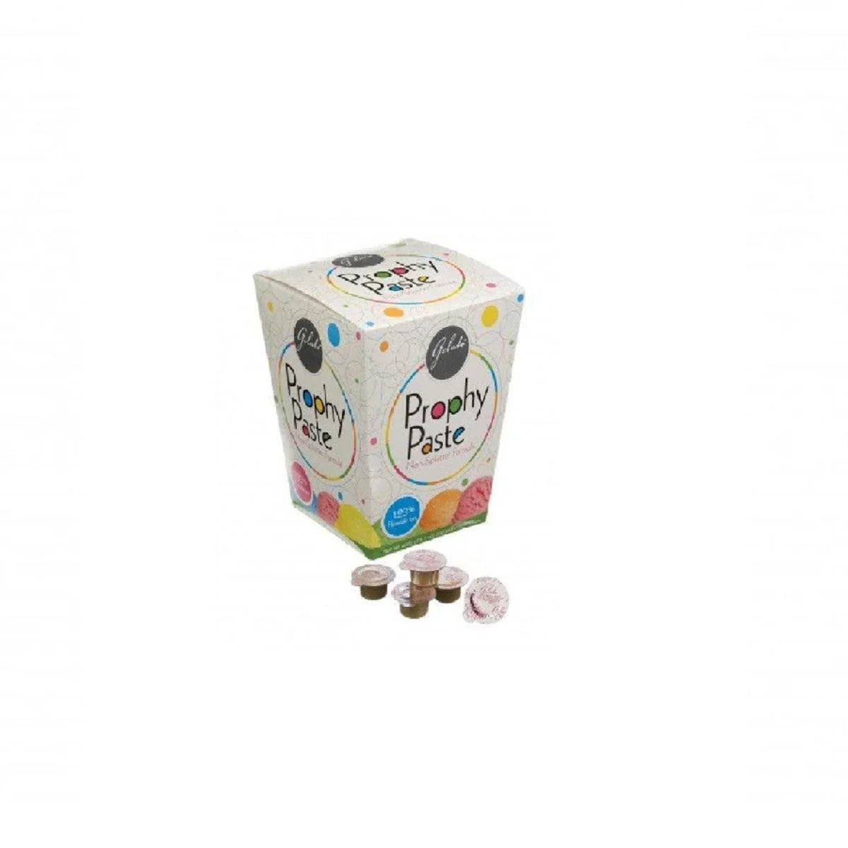 Prophy paste dental care box with single-use paste cups for oral hygiene