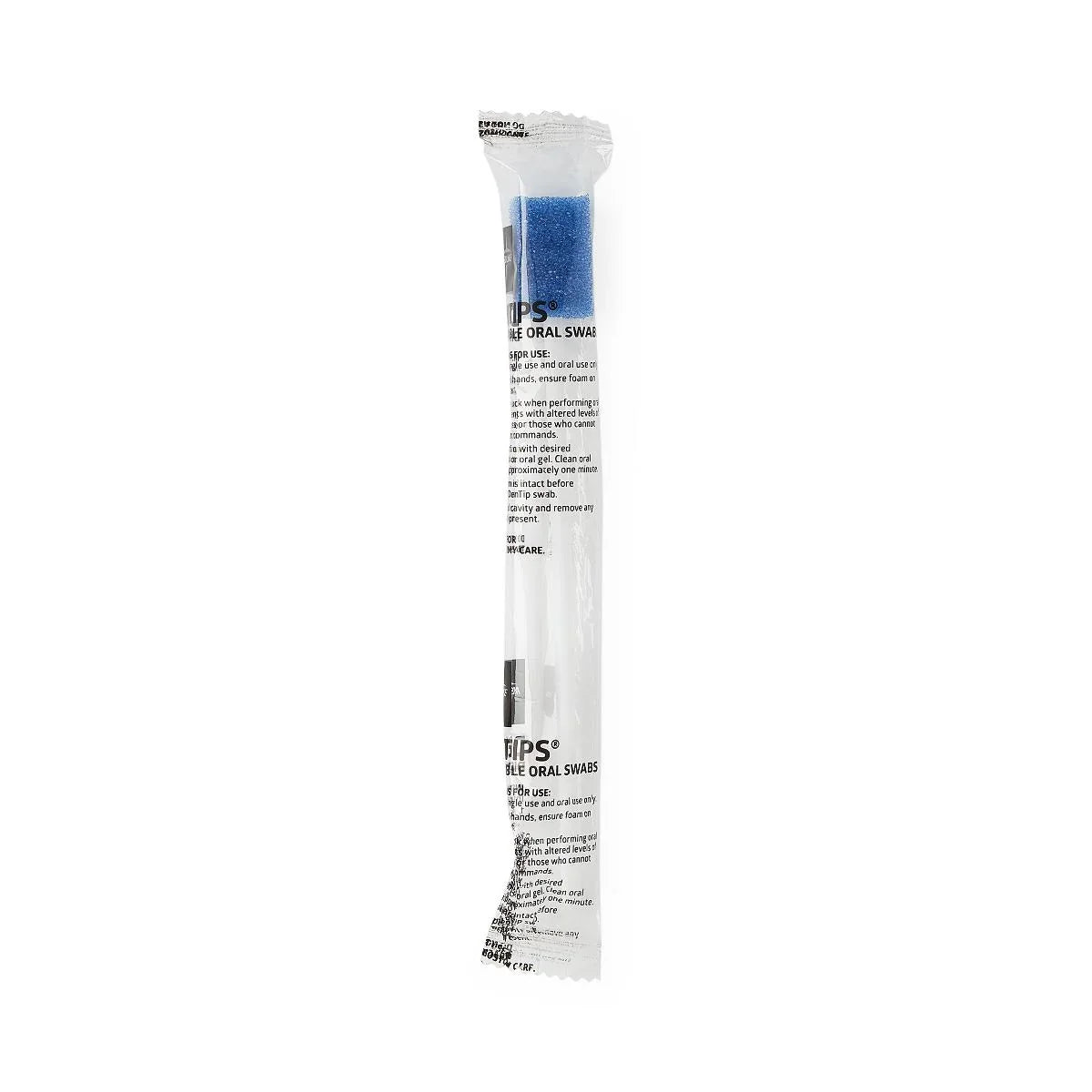 Individually wrapped blue disposable oral swab stick for medical and oral care