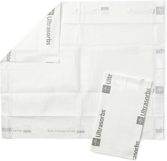 Disposable medical absorbent underpads for home care, incontinence, or hospital use