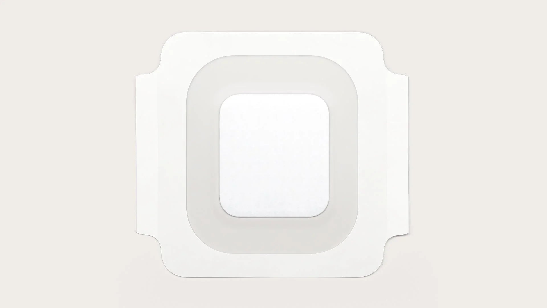 Sterile adhesive bordered medical dressing on neutral background