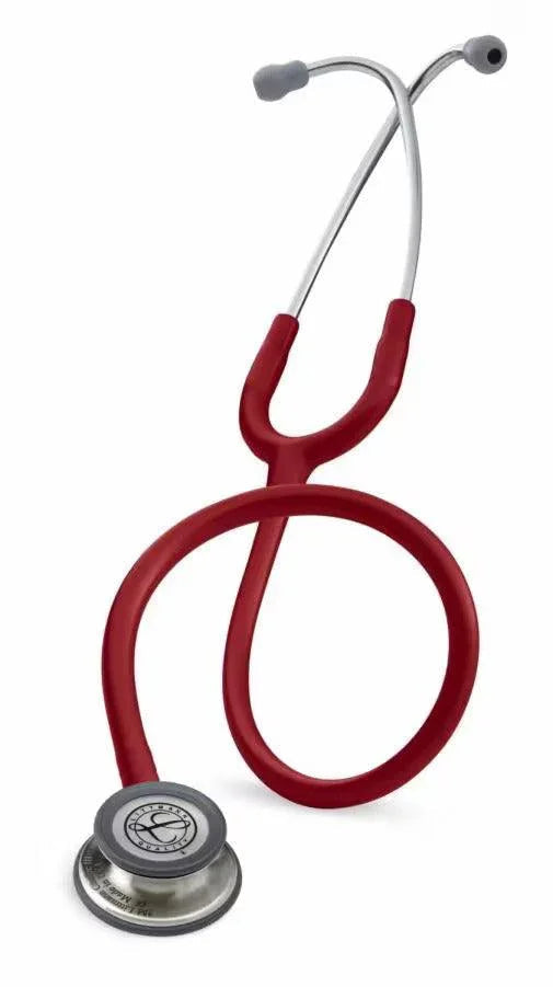 Red medical stethoscope with dual head for home care and healthcare professionals