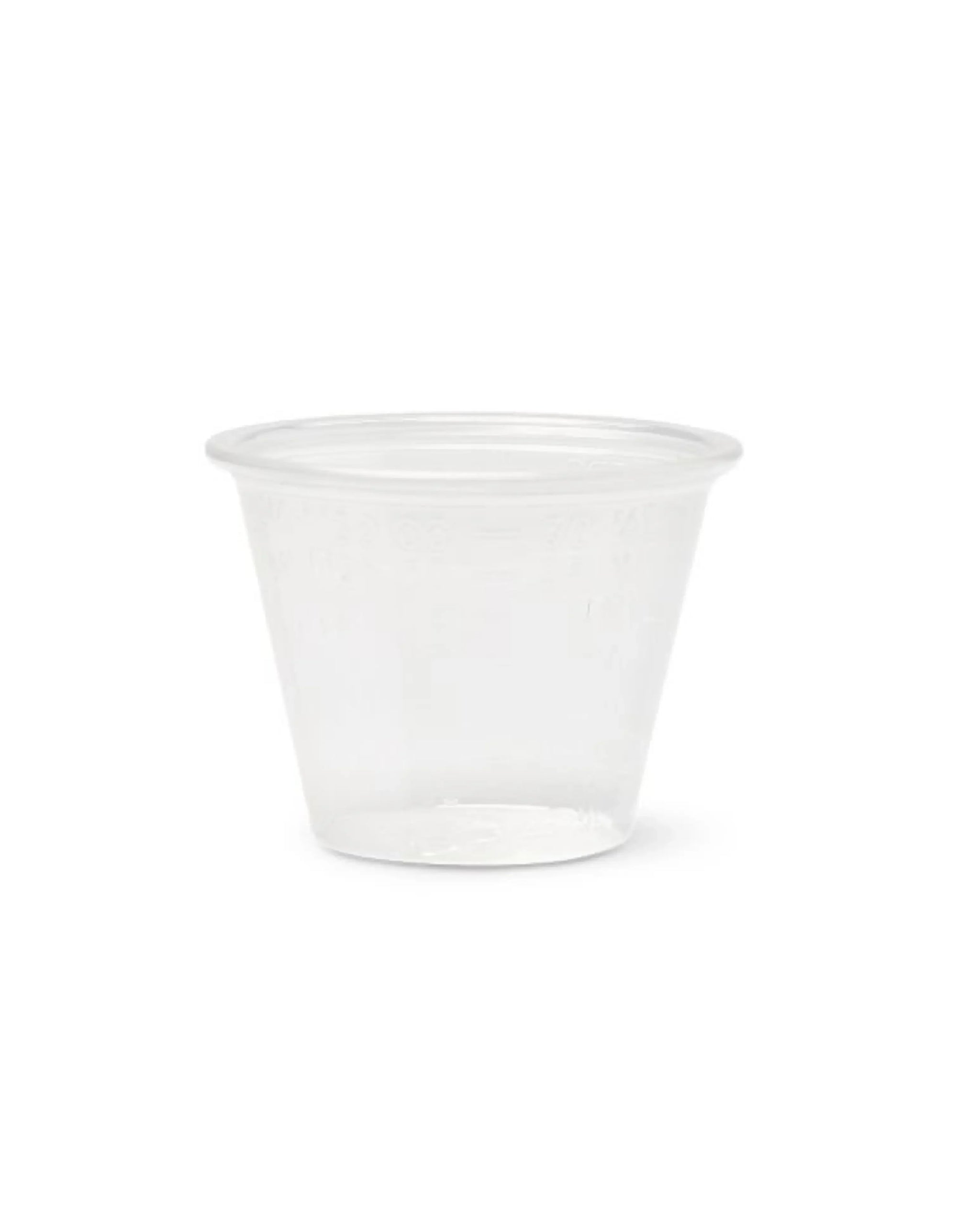 Clear plastic medicine cup for accurate liquid or pill dosing, medical supplies