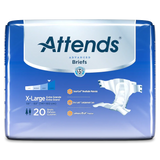 Attends Advanced Briefs X-Large pack, adult incontinence diapers, 20 count, blue packaging