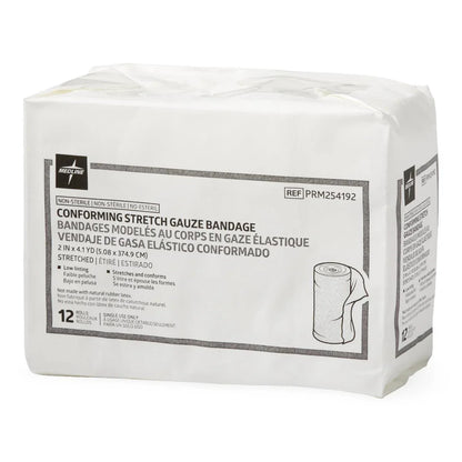Package of conforming stretch gauze bandage, non-sterile, 2 inch by 4.1 yard, 12 rolls