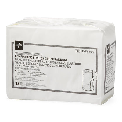 Medline conforming stretch gauze bandage pack, 12 rolls, non-sterile medical supply