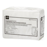 Package of conforming stretch gauze bandages for medical and wound care, 12 rolls, non-sterile