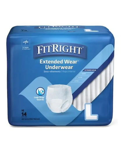 FitRight Extended Wear Underwear large pack, adult incontinence disposable briefs, 14 count