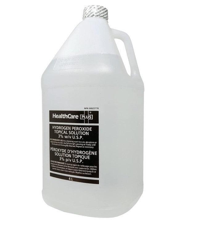 4L bottle of hydrogen peroxide topical solution 3% U.S.P. for medical cleaning and disinfection