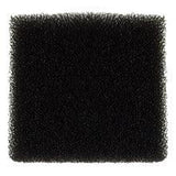 Black square foam filter pad for medical or home care use, isolated on white background