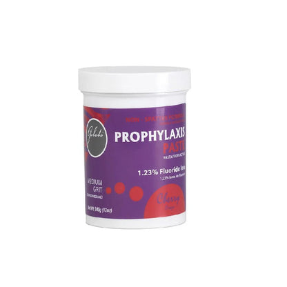 Dental prophylaxis paste container, medium grit, cherry flavor, 1.23% fluoride ion