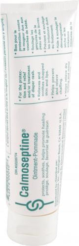 Calmoseptine ointment tube for skin protection and wound care, white background