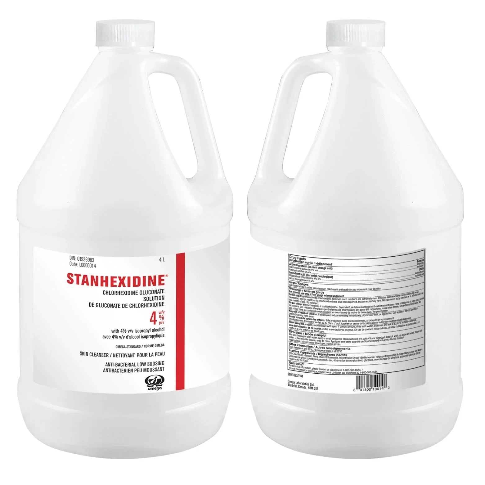 Stanhexidine 4% chlorhexidine gluconate skin cleanser 4L jugs, medical antibacterial solution