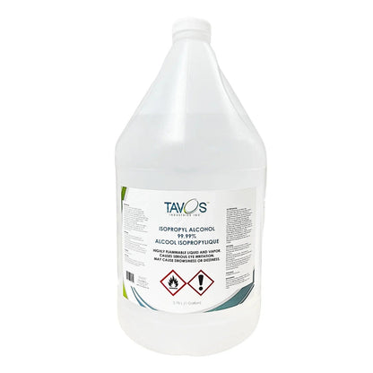 3.78L bottle of 99.99% isopropyl alcohol with safety warning label for medical use