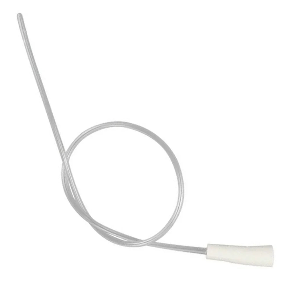 Medical catheter tube with flexible transparent design on white background
