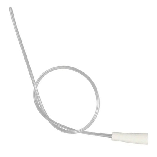 Medical catheter tube with flexible transparent design on white background