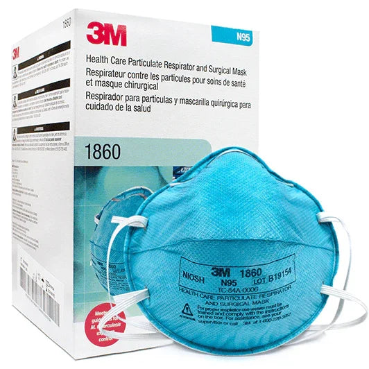 3M 1860 N95 respirator mask with box, blue medical face mask, disposable PPE supply