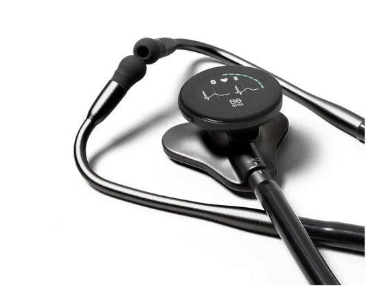 Eko CORE 500™ Digital Stethoscope — 40x Amplification, Active Noise Cancellation, 3-Lead ECG, FDA-Cleared AI with Eko+, Full-Color Display, Reimbursement Eligible — Matte Black, COR503-BLK