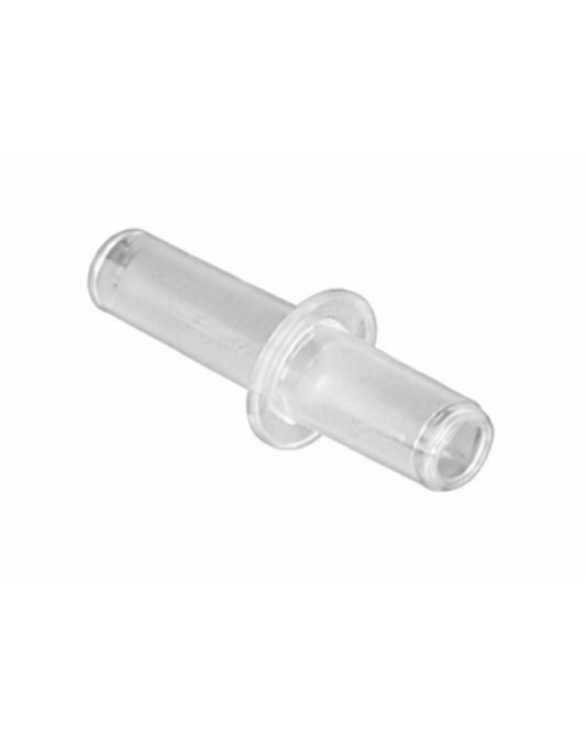 Clear plastic oxygen tubing connector for medical respiratory supplies