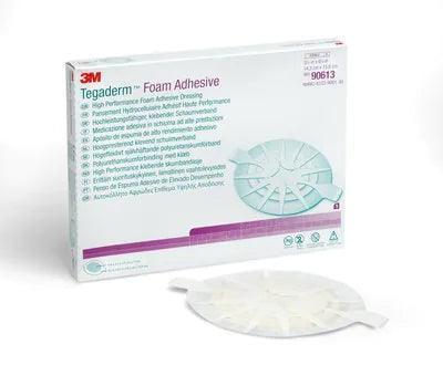 3M Tegaderm foam adhesive wound dressing with box and circular medical pad