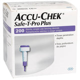 Accu-Chek Safe-T-Pro Plus box of 200 sterile single-use lancing devices, medical supply