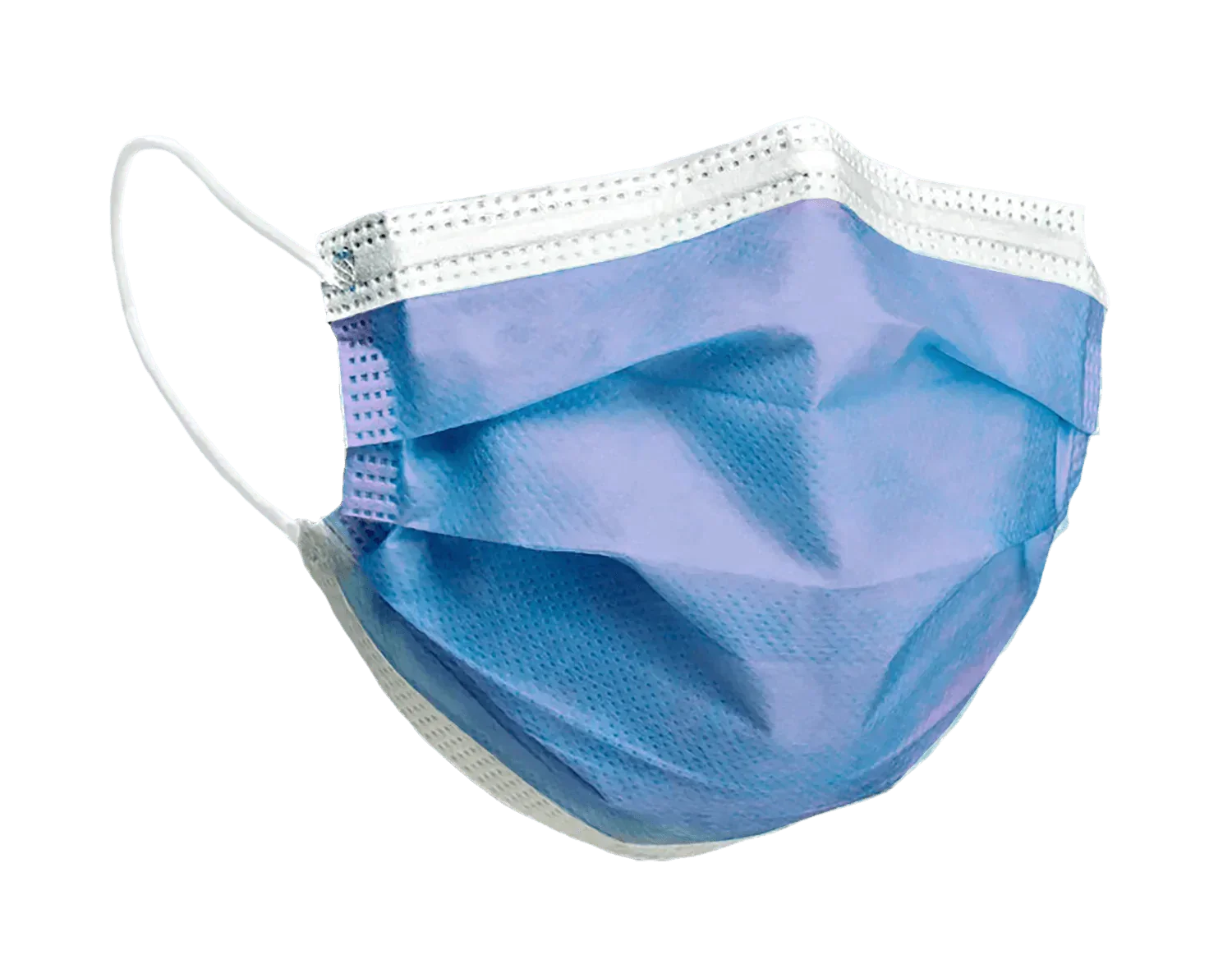 Blue disposable medical face mask with ear loops for healthcare protection