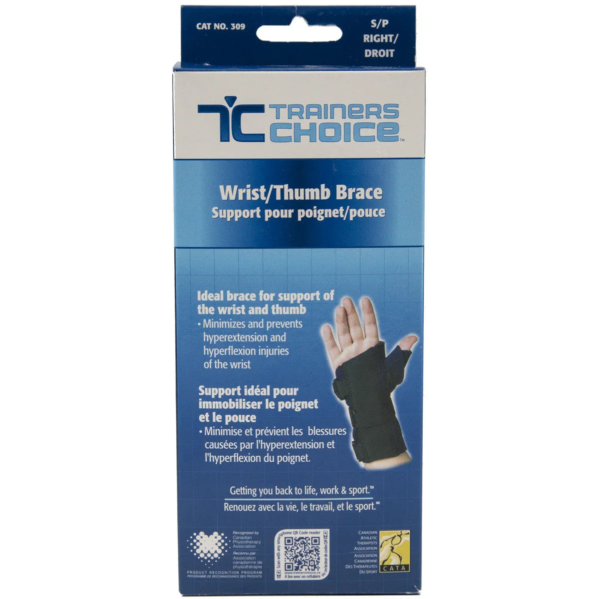 Box of Trainers Choice wrist and thumb brace, orthopedic hand and wrist support