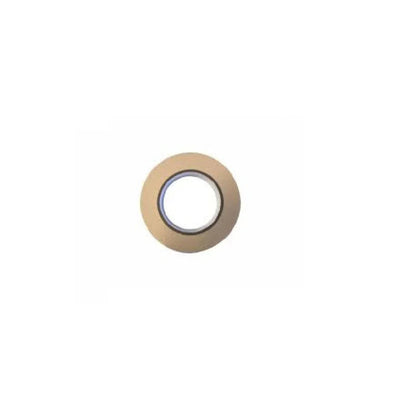 Beige medical adhesive tape roll on white background for wound care and bandaging