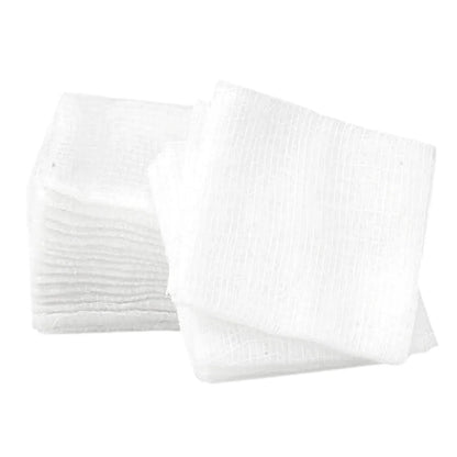 Sterile white gauze pads for wound care and medical dressing